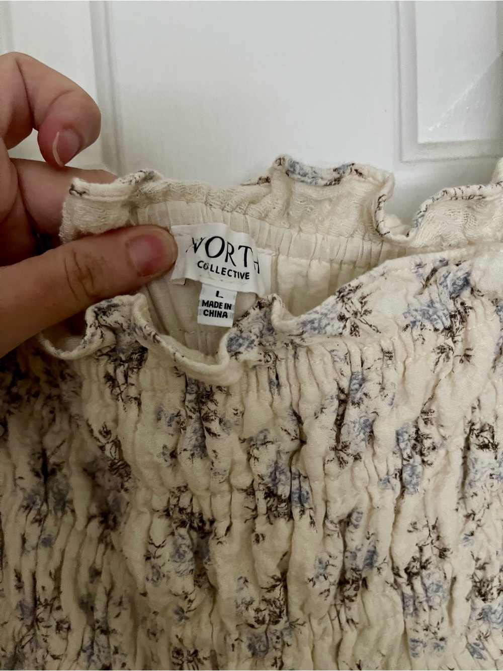 Smocked Square Neck Maxi Dress in Cream Floral - Picture 4 of 5